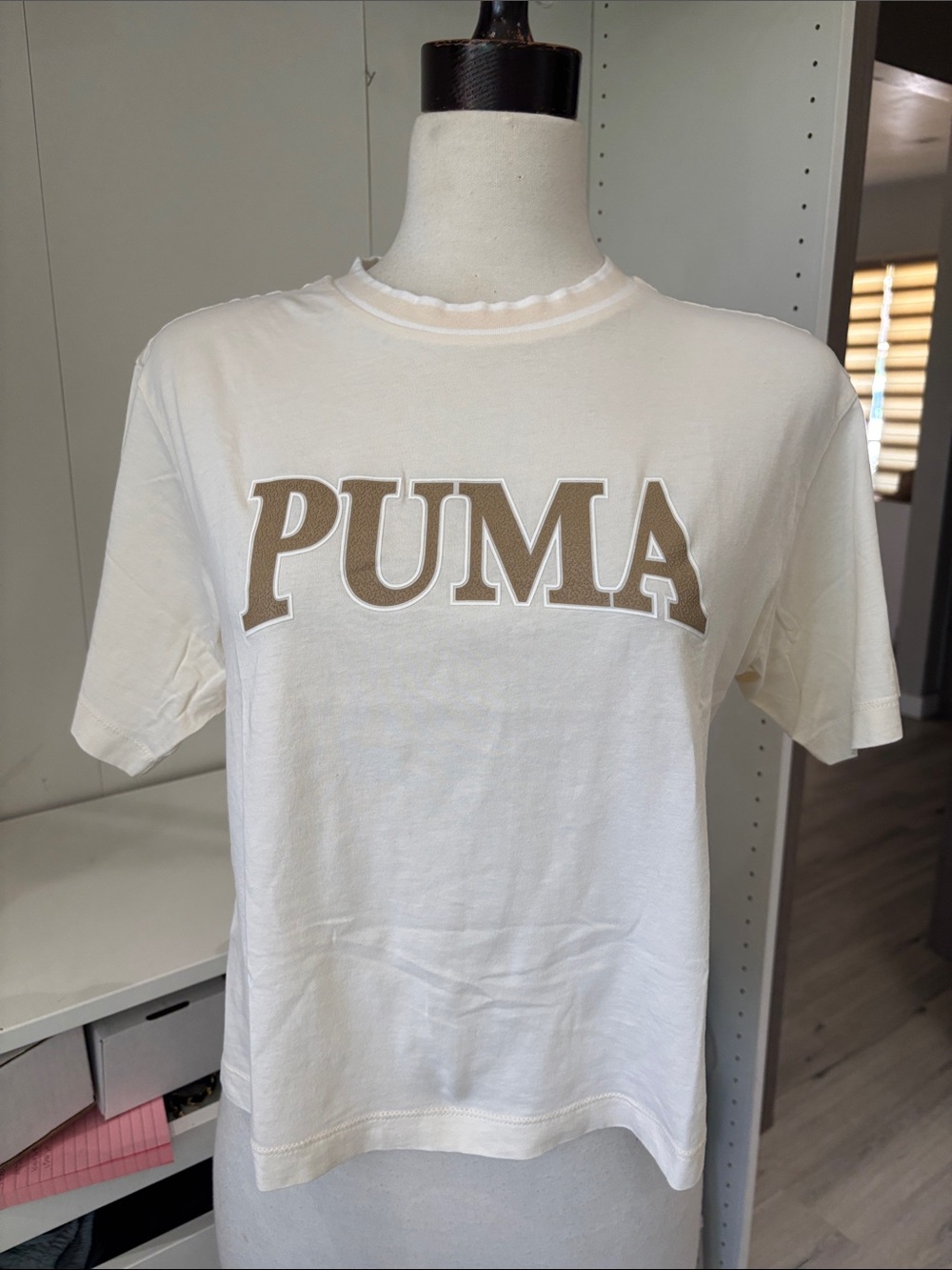 Puma Cream Tee with Tan Logo